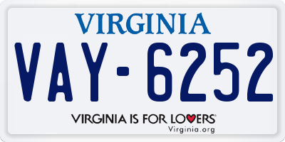 VA license plate VAY6252