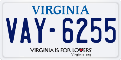VA license plate VAY6255