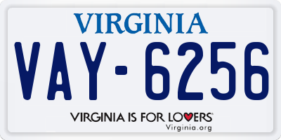 VA license plate VAY6256