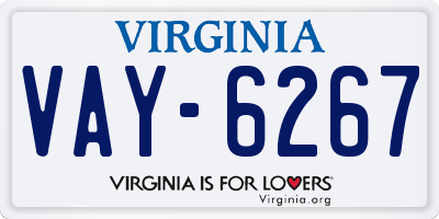 VA license plate VAY6267