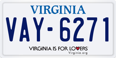 VA license plate VAY6271