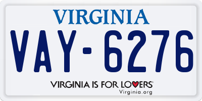VA license plate VAY6276