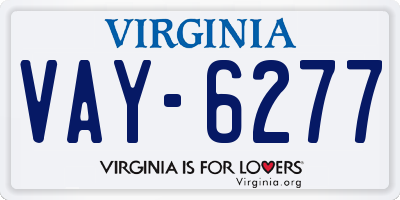VA license plate VAY6277