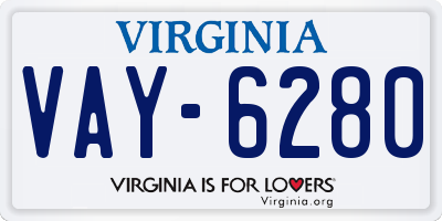 VA license plate VAY6280