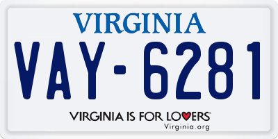 VA license plate VAY6281