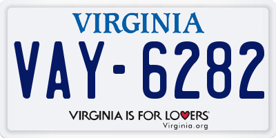 VA license plate VAY6282