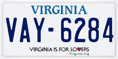VA license plate VAY6284