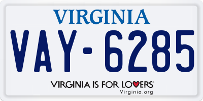 VA license plate VAY6285