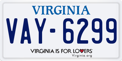 VA license plate VAY6299