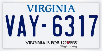 VA license plate VAY6317
