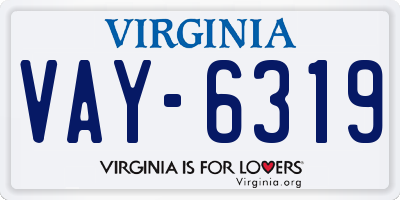 VA license plate VAY6319