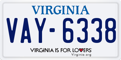 VA license plate VAY6338