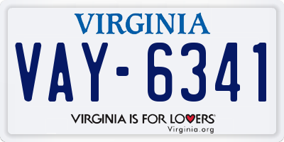 VA license plate VAY6341