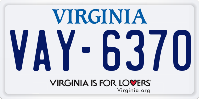 VA license plate VAY6370