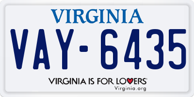 VA license plate VAY6435