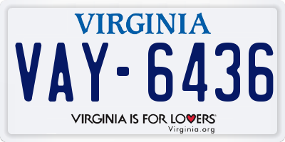 VA license plate VAY6436