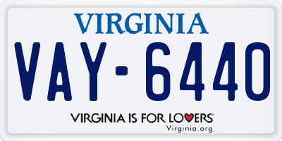 VA license plate VAY6440