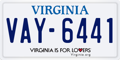VA license plate VAY6441