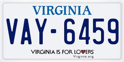 VA license plate VAY6459
