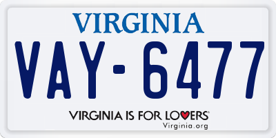 VA license plate VAY6477