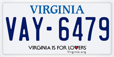 VA license plate VAY6479