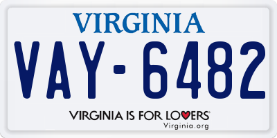 VA license plate VAY6482