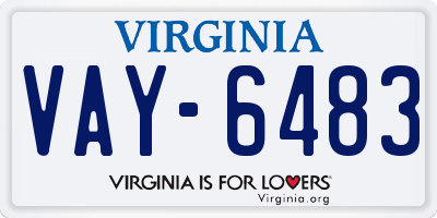 VA license plate VAY6483