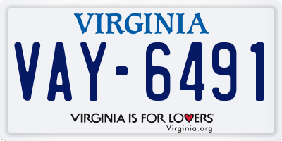 VA license plate VAY6491