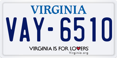 VA license plate VAY6510