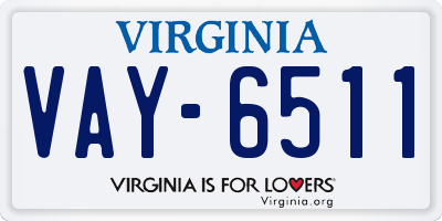 VA license plate VAY6511