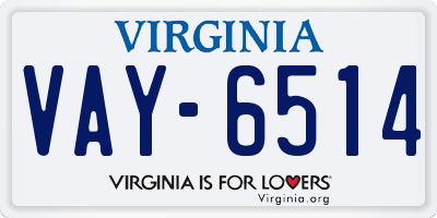 VA license plate VAY6514