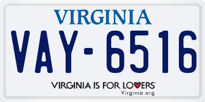 VA license plate VAY6516