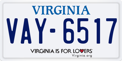 VA license plate VAY6517