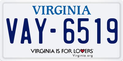 VA license plate VAY6519