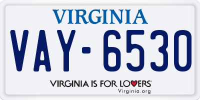 VA license plate VAY6530