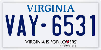 VA license plate VAY6531