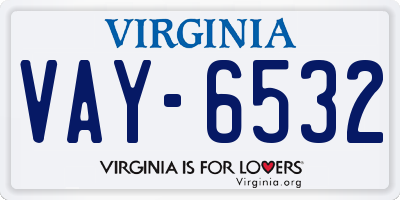 VA license plate VAY6532