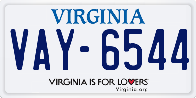 VA license plate VAY6544