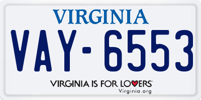 VA license plate VAY6553