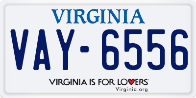 VA license plate VAY6556