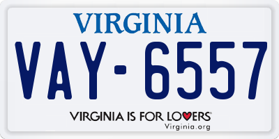 VA license plate VAY6557