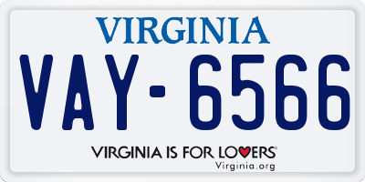 VA license plate VAY6566