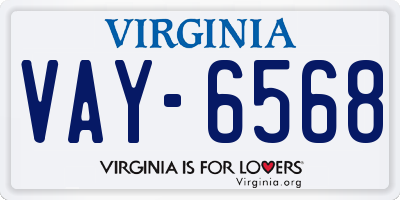 VA license plate VAY6568