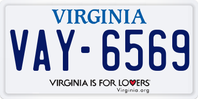 VA license plate VAY6569