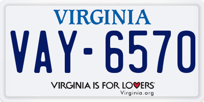 VA license plate VAY6570