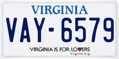 VA license plate VAY6579