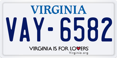 VA license plate VAY6582