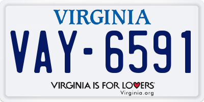 VA license plate VAY6591