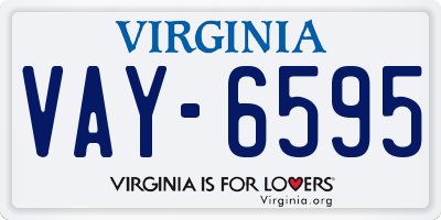 VA license plate VAY6595