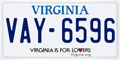 VA license plate VAY6596